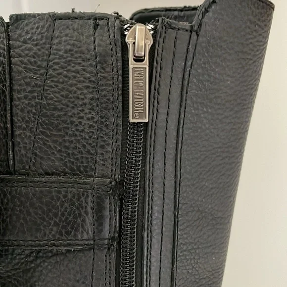 Harley Davidson Womens Boots Tall Twin Strap Sedona Black 85080 Size 6 - Picture 7 of 13